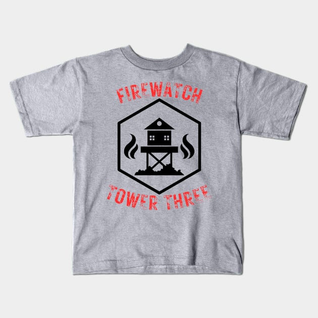 Support the FireWatch Patrol at Tower Three Kids T-Shirt by Rezolutioner